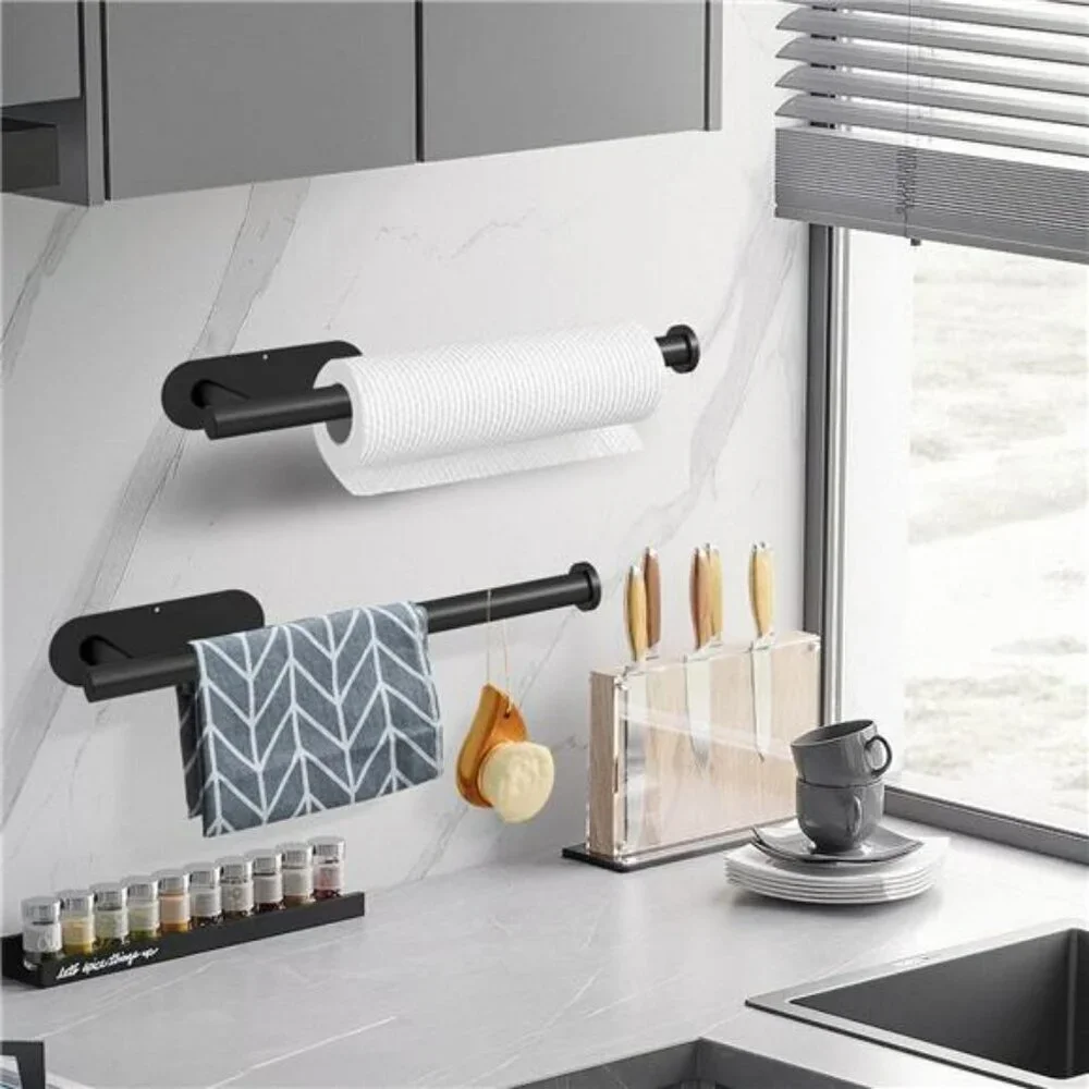 Stainless Steel Under Cabinet Paper Towel Holder Wall Mount Kitchen Rack
